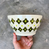 Green Flowers Medium Serving Bowl