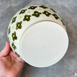 Green Flowers Medium Serving Bowl