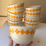 Orange Flowers Cereal Bowl