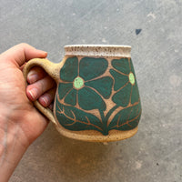 Green Groovy Flowers Mug 18oz