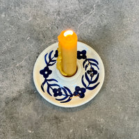 Blue Flowers Candle Holder