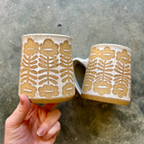 Cream & Beige Flower Mug