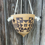 Amish Star Quilt Hanging Planter