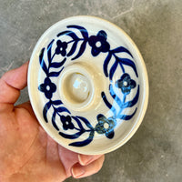 Blue Flowers Candle Holder