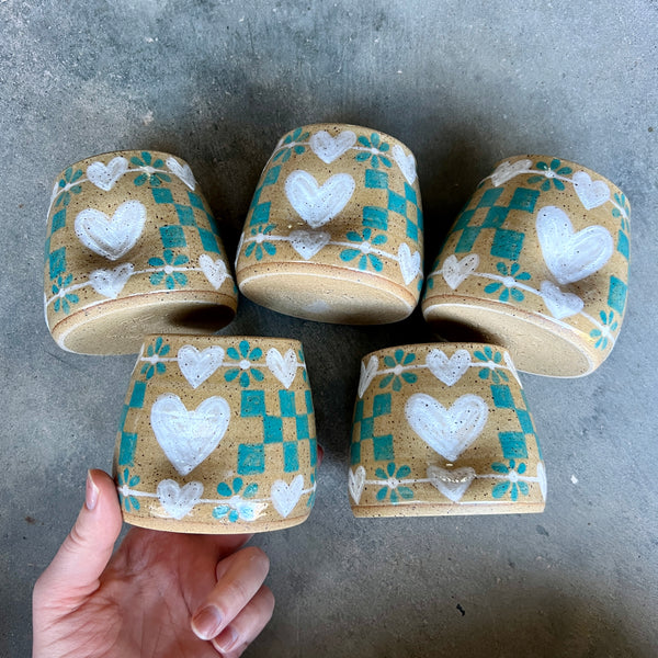 Hearts & Checks Wine Cup