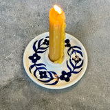 Blue Flowers Candle Holder