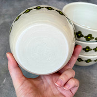 Green Flowers Cereal Bowl