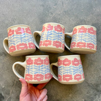 Pink & Blue Flower Mug