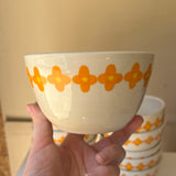 Orange Flowers Cereal Bowl