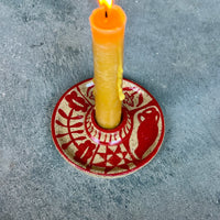 Red Patchwork Candle Holder