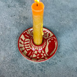 Red Patchwork Candle Holder