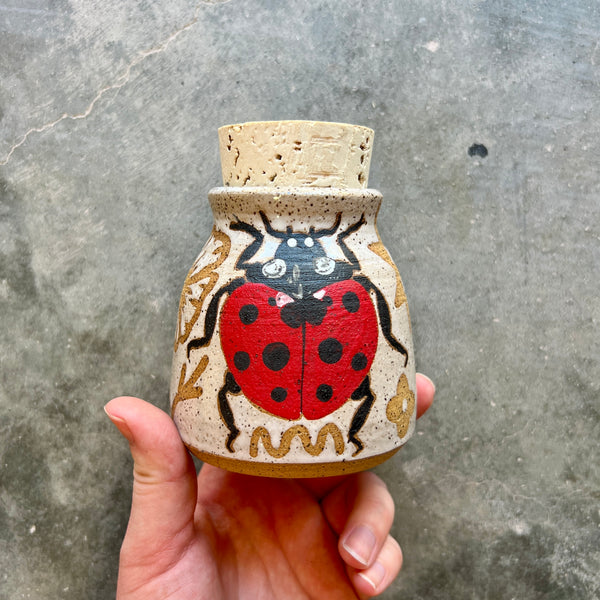 Ladybug Cork Jar
