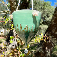 Blue Drips Hanging Planter