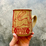 Red & Tan Patchwork Mug 18oz