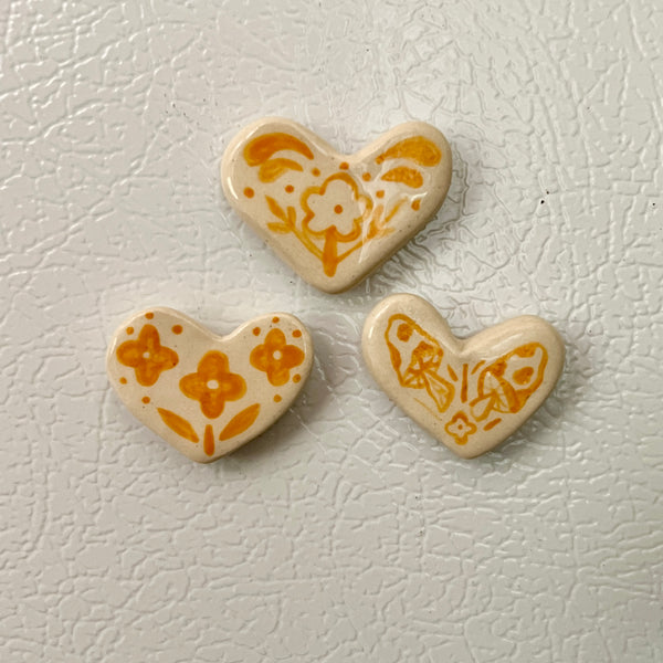 Orange Heart Magnet