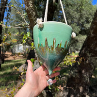 Blue Drips Hanging Planter