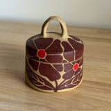 Red Groovy Flowers Jar
