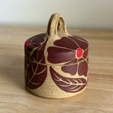 Red Groovy Flowers Jar
