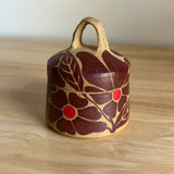 Red Groovy Flowers Jar