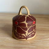 Red Groovy Flowers Jar