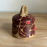 Red Groovy Flowers Jar