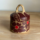 Red Groovy Flowers Jar