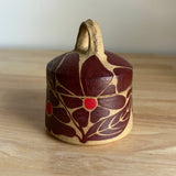 Red Groovy Flowers Jar