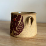 Red Groovy Flowers Utensil Crock