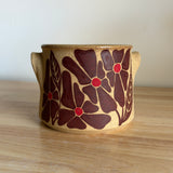 Red Groovy Flowers Utensil Crock
