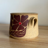 Red Groovy Flowers Utensil Crock