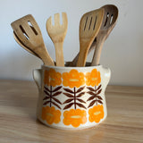 Fall Flowers Utensil Crock