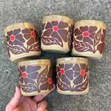 Red Groovy Flowers Cup 12oz