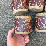 Red Groovy Flowers Cup 12oz