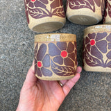 Red Groovy Flowers Cup 12oz