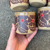 Red Groovy Flowers Cup 12oz